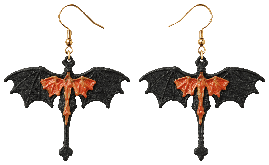 Fourth Wing Wyrm Earrings — 3D-printed earrings