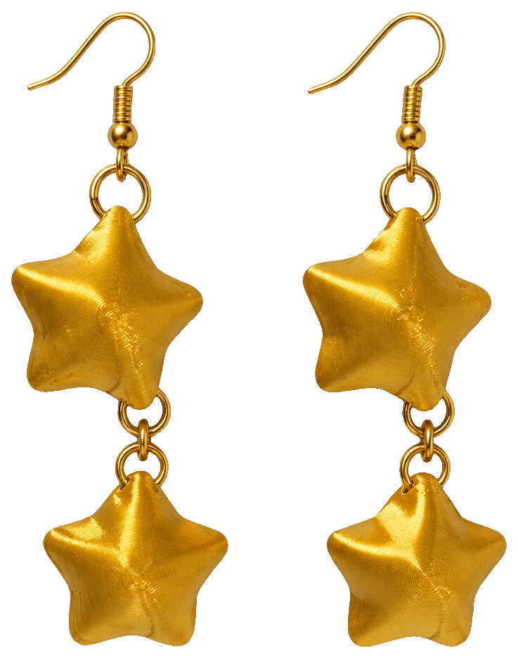 Chunky Star Earrings — 3D-printed earrings