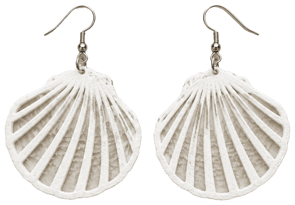 Seashell Grace Earrings — 3D-printed earrings
