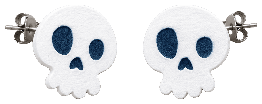 Spooky Skull - Stud Earring — 3D-printed earrings
