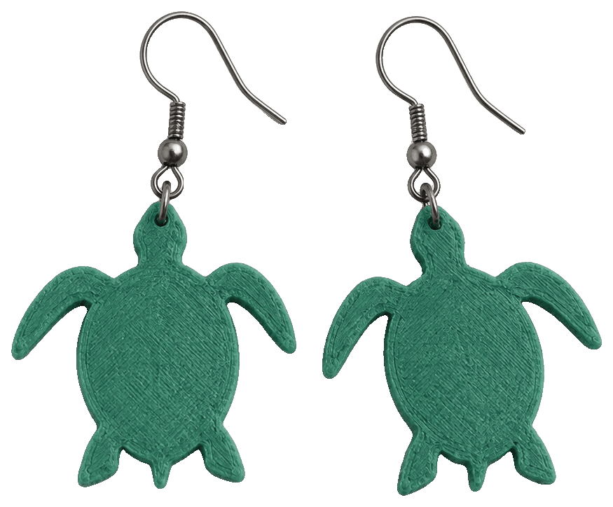 Ocean Turtle earrings — 3D-printed earrings
