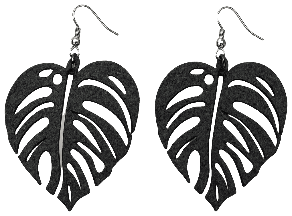 Monstera Blätter Ohrringe — 3D-printed earrings