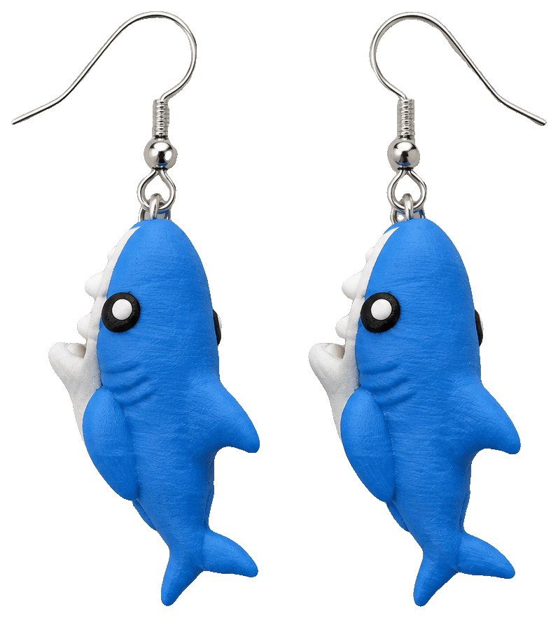 Shark Chomper Earrings — 3D-printed earrings