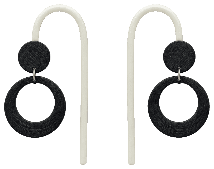 Double Circle Earrings — 3D-printed earrings
