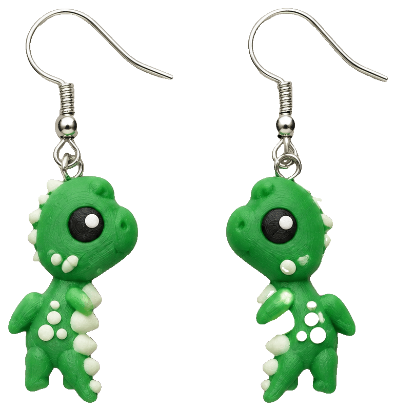 Dino Chomper Earrings — 3D-printed earrings