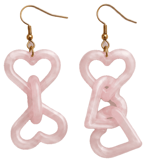 Pendientes cadena de corazón — 3D-printed earrings