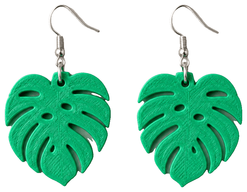 Monstera Leaf Earrings by Bond Built — 3D-printed earrings