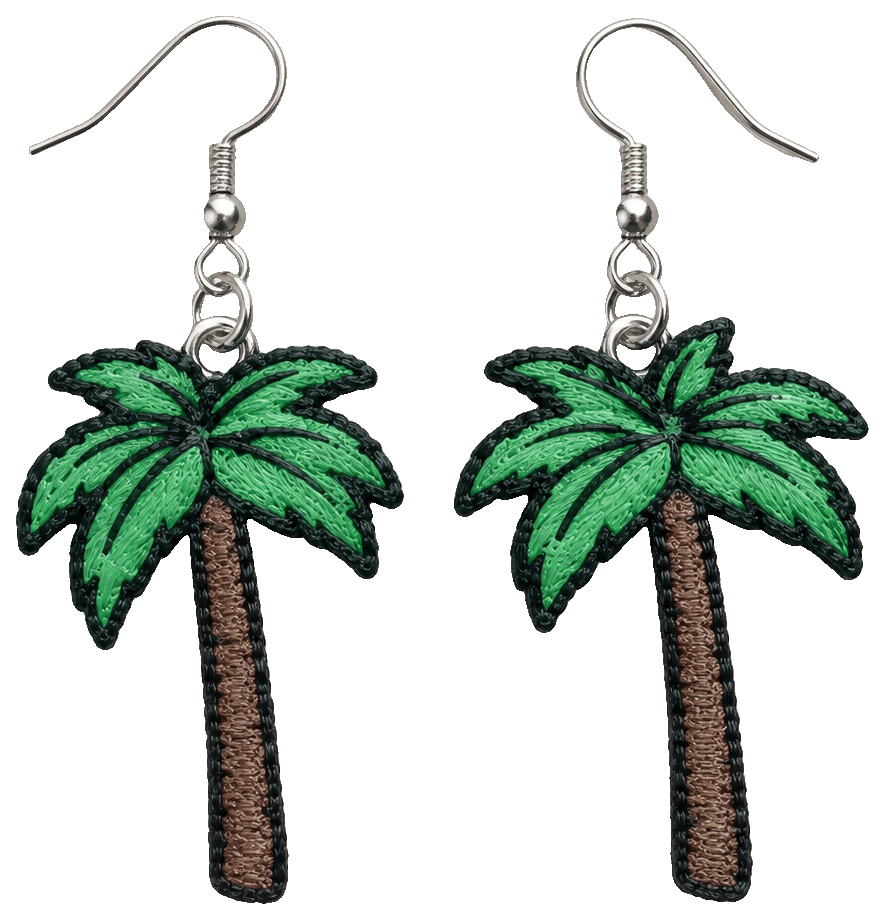 Palm Tree Earrings — 3D-printed earrings