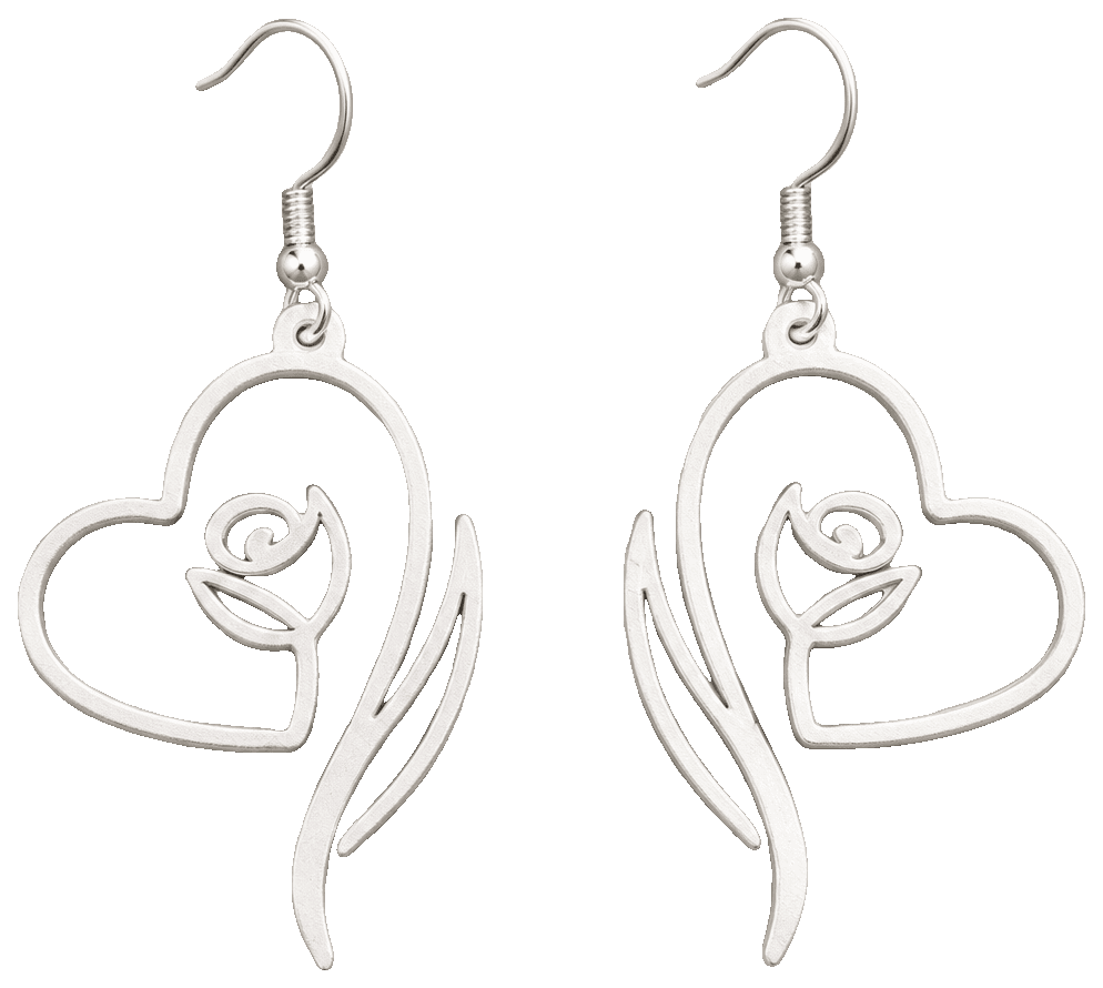Whispering Rose - Earrings — 3D-printed earrings