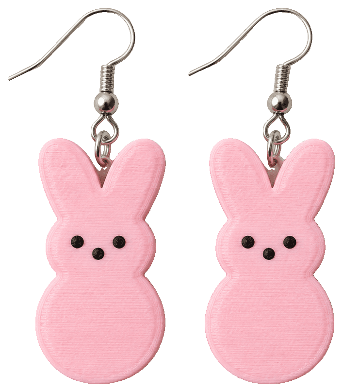 Easter Peeps bunny earrings — 3D-printed earrings