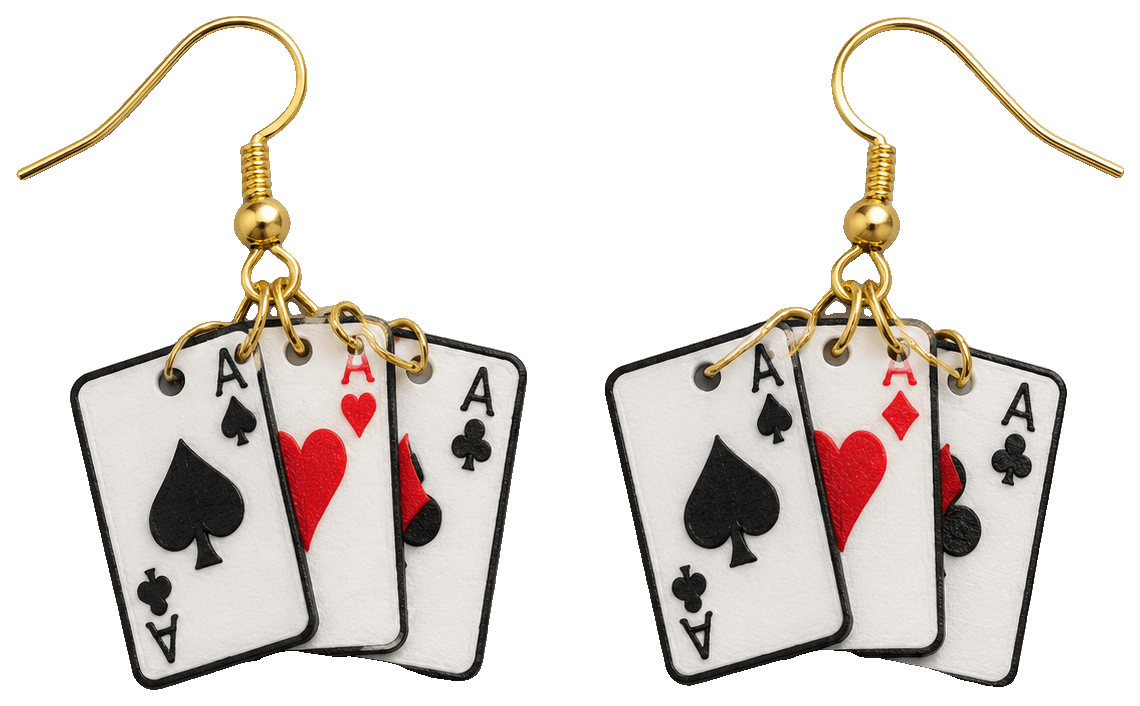 Poker Aces Earring — 3D-printed earrings