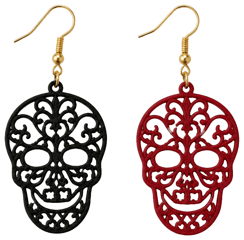 Pendientes calavera gótica — 3D-printed earrings