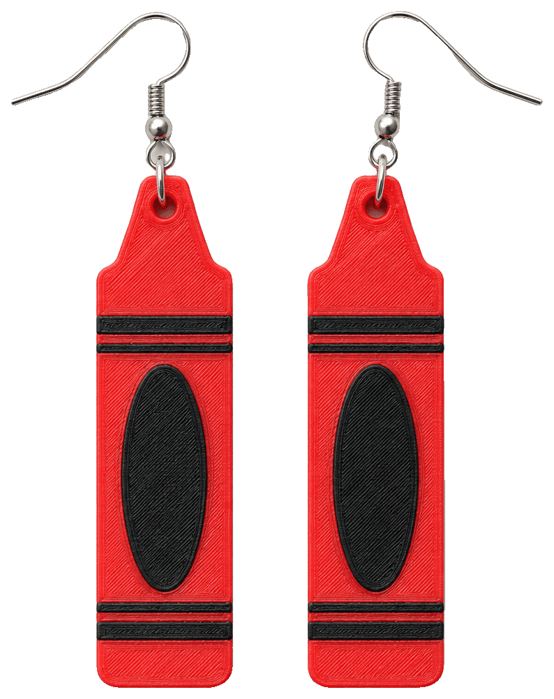 Crayon Earrings for Teacher Appreciation School — 3D-printed earrings