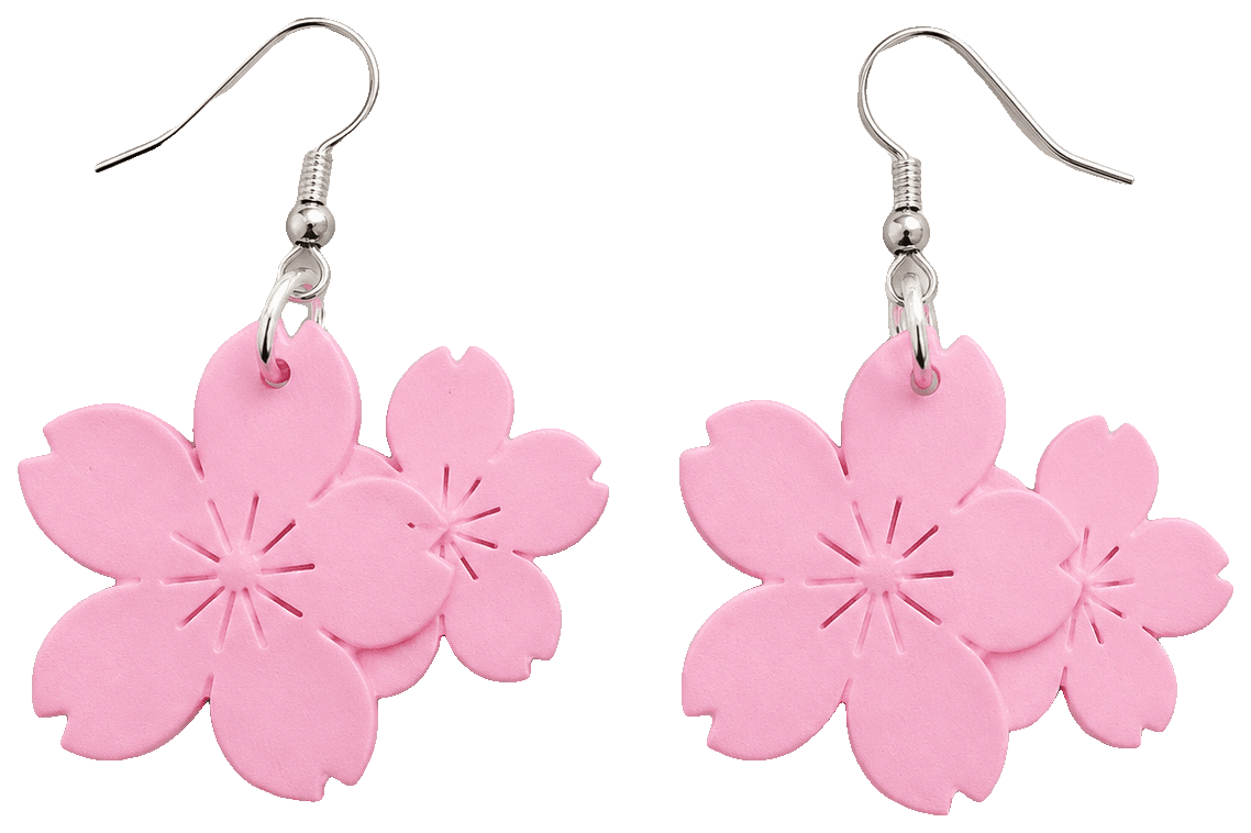 Sakura Cherry Blossom Earring/Keychain — 3D-printed earrings