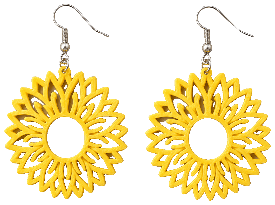Sunflower Earring — 3D-printed earrings