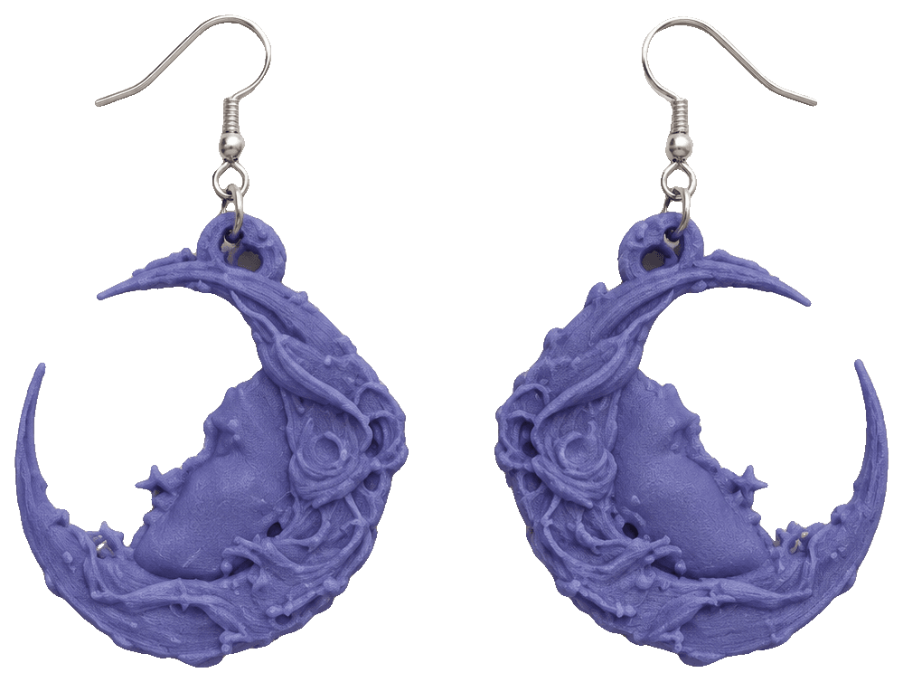 MOON GIRL EARRINGS — 3D-printed earrings