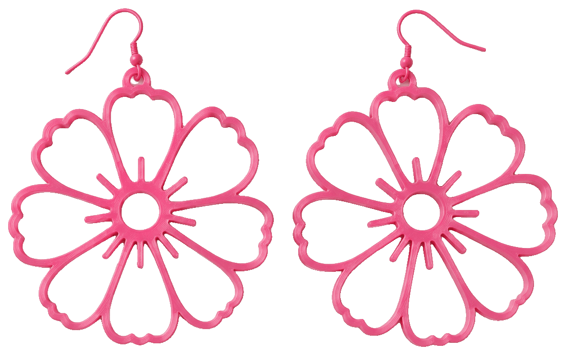 Happy Flowers Earrings — 3D-printed earrings