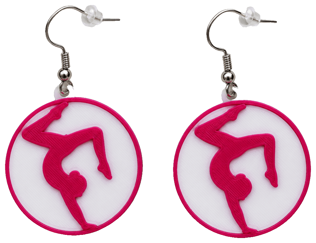Gymnastics Earrings — 3D-printed earrings