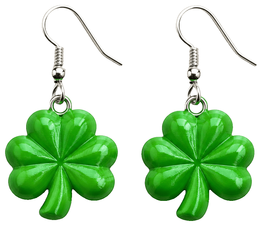 Shamrock earrings by zhuzhu — 3D-printed earrings