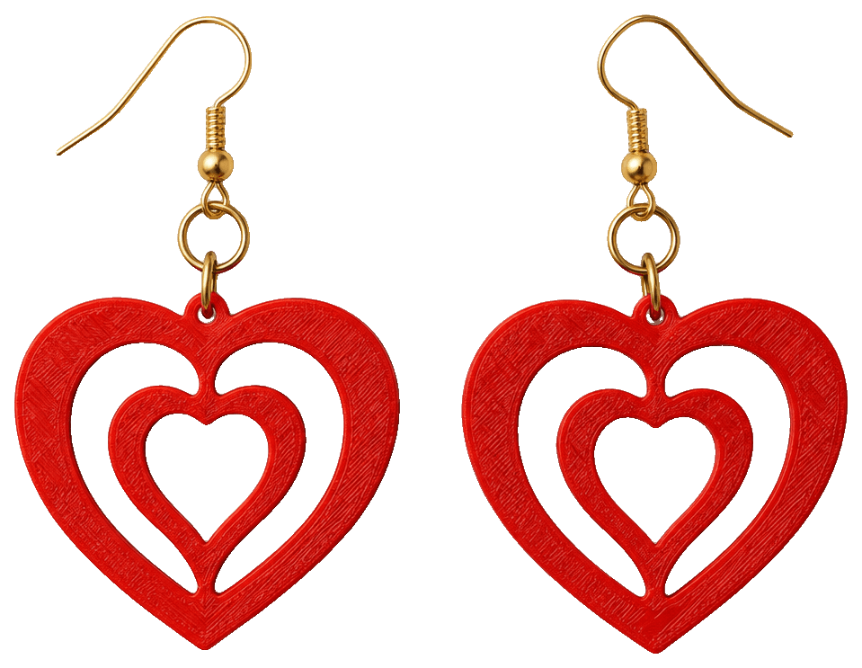 HEART EARRINGS / PENDIENTES CORAZON — 3D-printed earrings