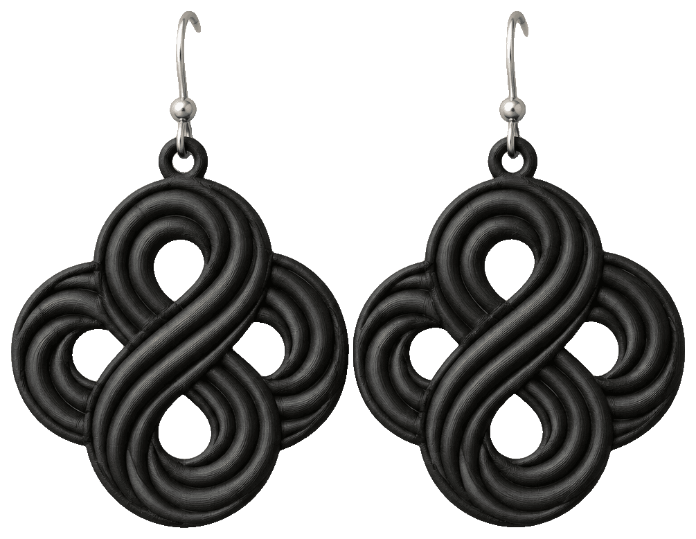 Infinite Node of Love Earrings — 3D-printed earrings
