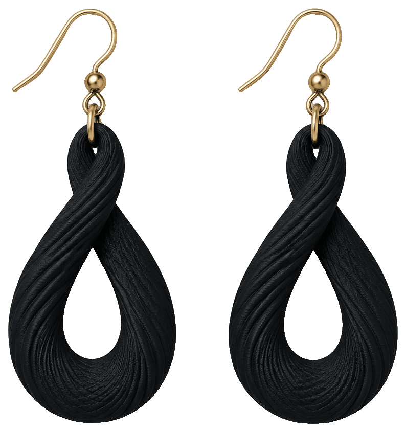 Twisted Teardrop Earrings — 3D-printed earrings
