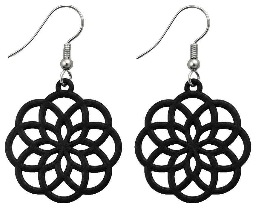Floral Mandala Earrings — 3D-printed earrings