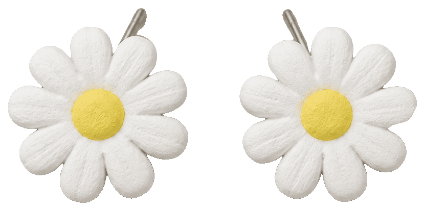 Springtime Daisy Stud Earrings — 3D-printed earrings