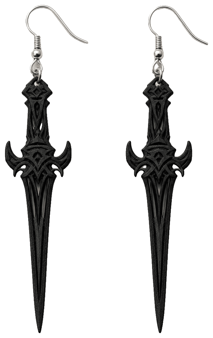 Sword earrings — 3D-printed earrings