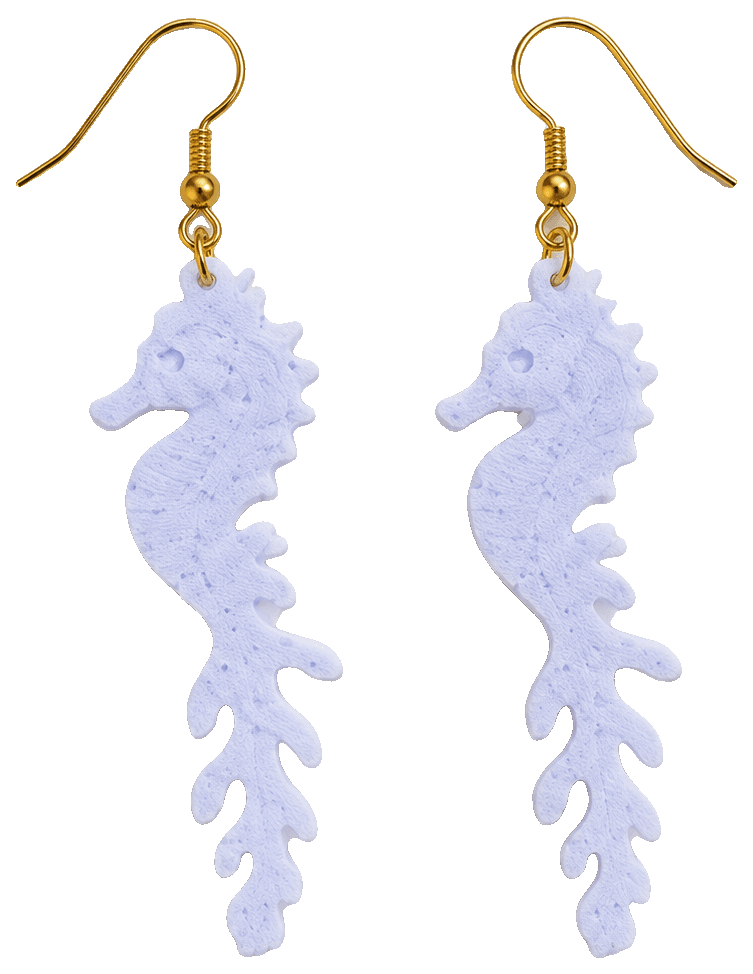 Boucles d'oreilles “Hippocampes" — 3D-printed earrings