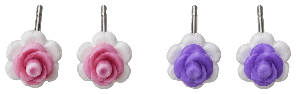 L3GO Flower Stud Earrings — 3D-printed earrings