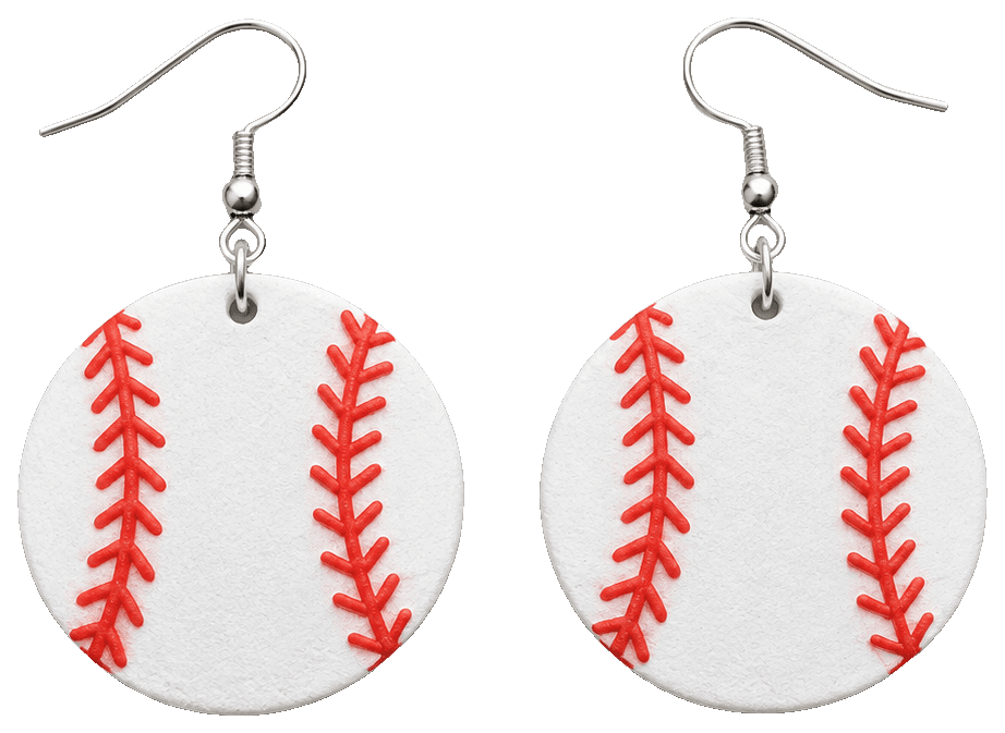 Baseball Earrings Sports 3 Sizes 20mm, 30mm, 40mm — 3D-printed earrings