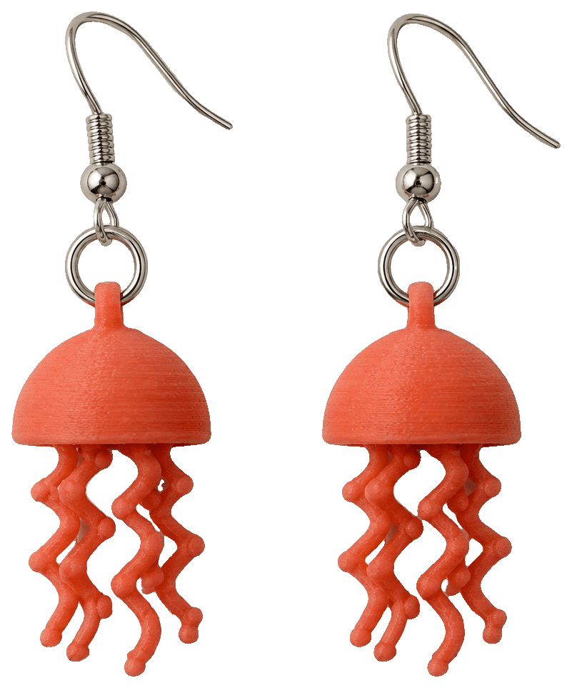 Jellyfish Earrings — 3D-printed earrings