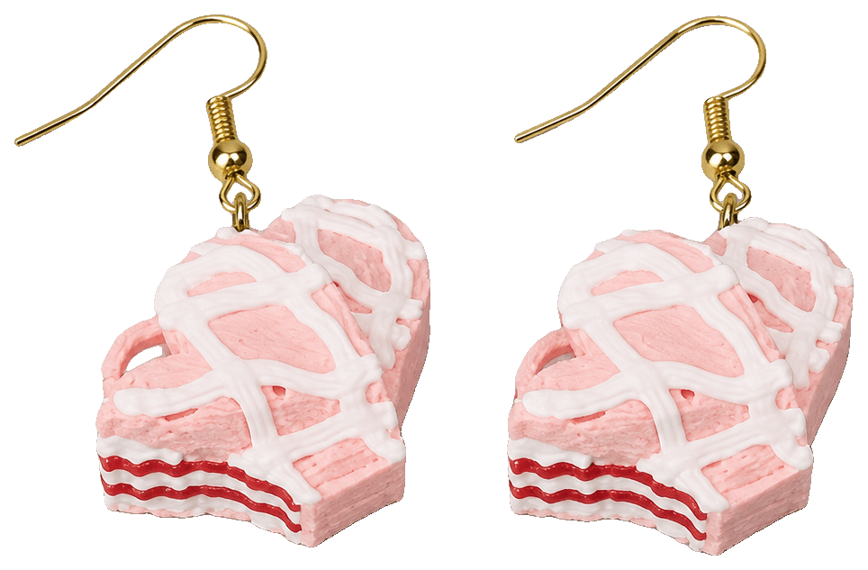 little debbie heart cake earrings — 3D-printed earrings