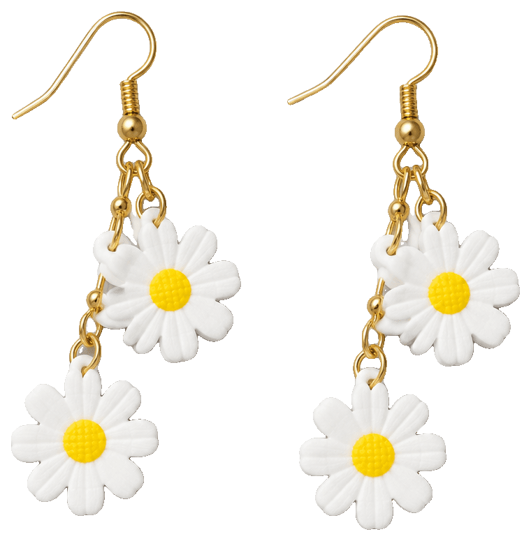 Daisy earrings by NoOrdinaryLeaf — 3D-printed earrings