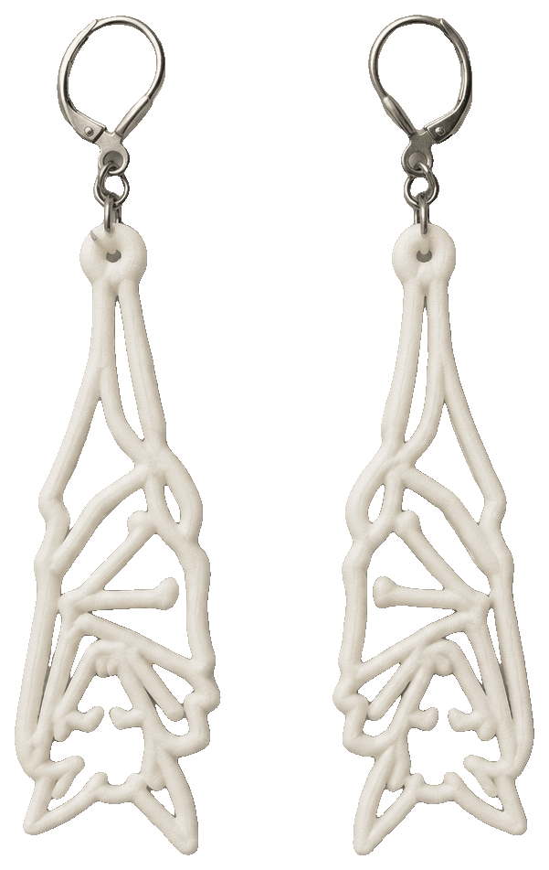 Sleeping Bat Earrings - (free for commercial use) — 3D-printed earrings