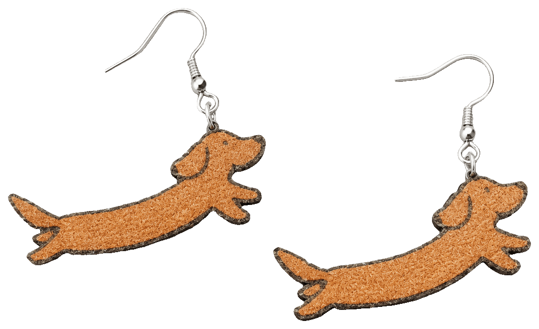 Weenie Dog Earrings — 3D-printed earrings