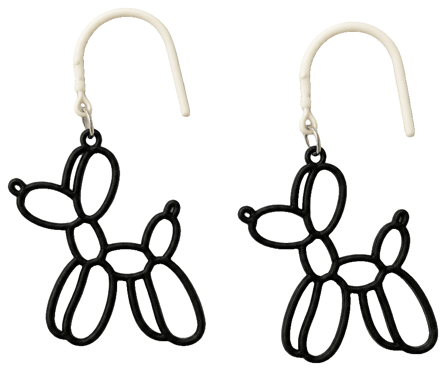 Pendientes perro globo — 3D-printed earrings