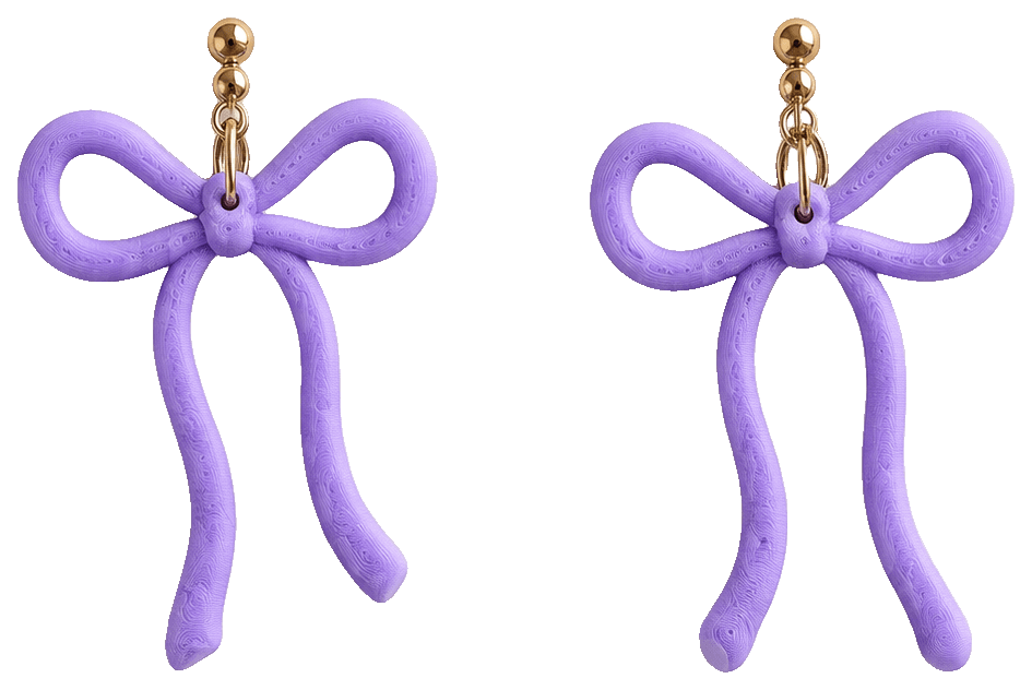 cute line bow earrings — 3D-printed earrings