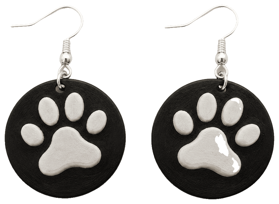 Pawprint Earrings by Lore In Layers — 3D-printed earrings