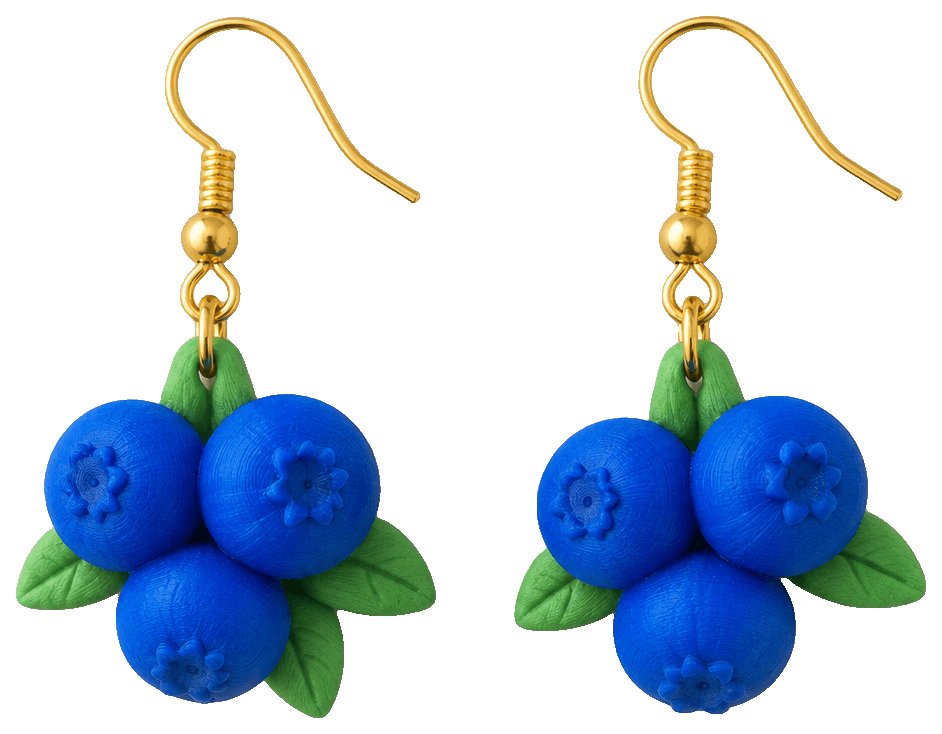 Boucles d'oreilles “Myrtilles” — 3D-printed earrings