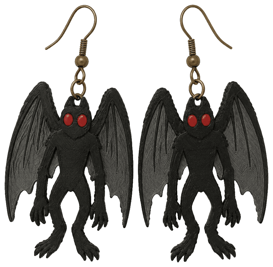 Moth-man Earrings — 3D-printed earrings