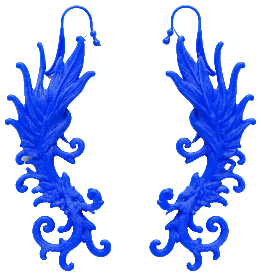 Pendientes orejeras dragón — 3D-printed earrings