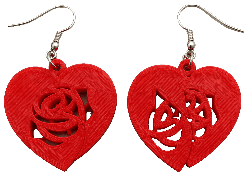 Heart earrings — 3D-printed earrings