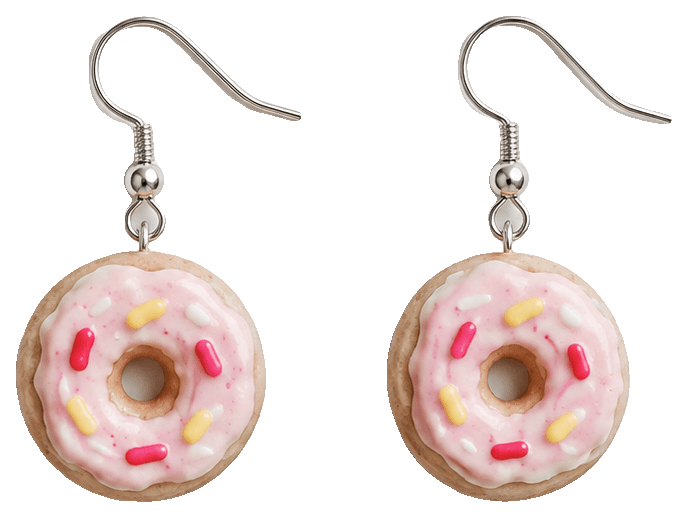 Donut Earrings — 3D-printed earrings