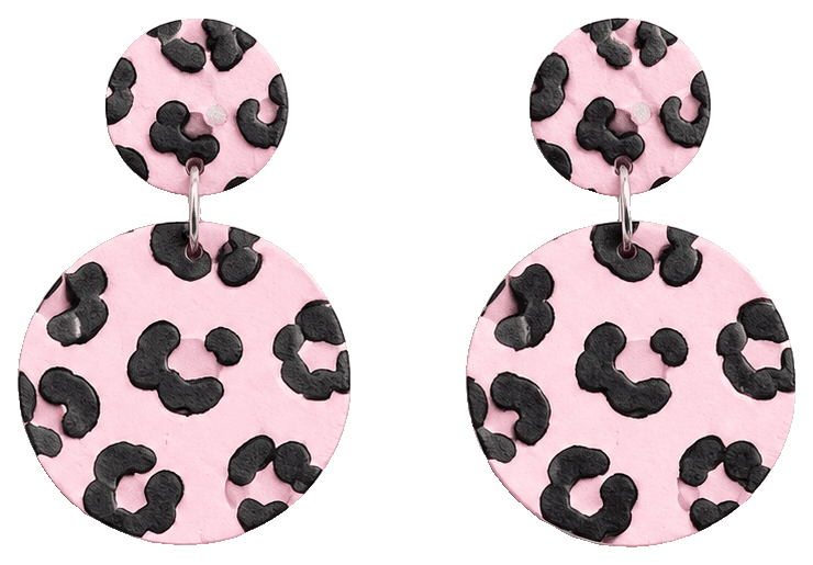 Leopard Print Stud Earrings — 3D-printed earrings