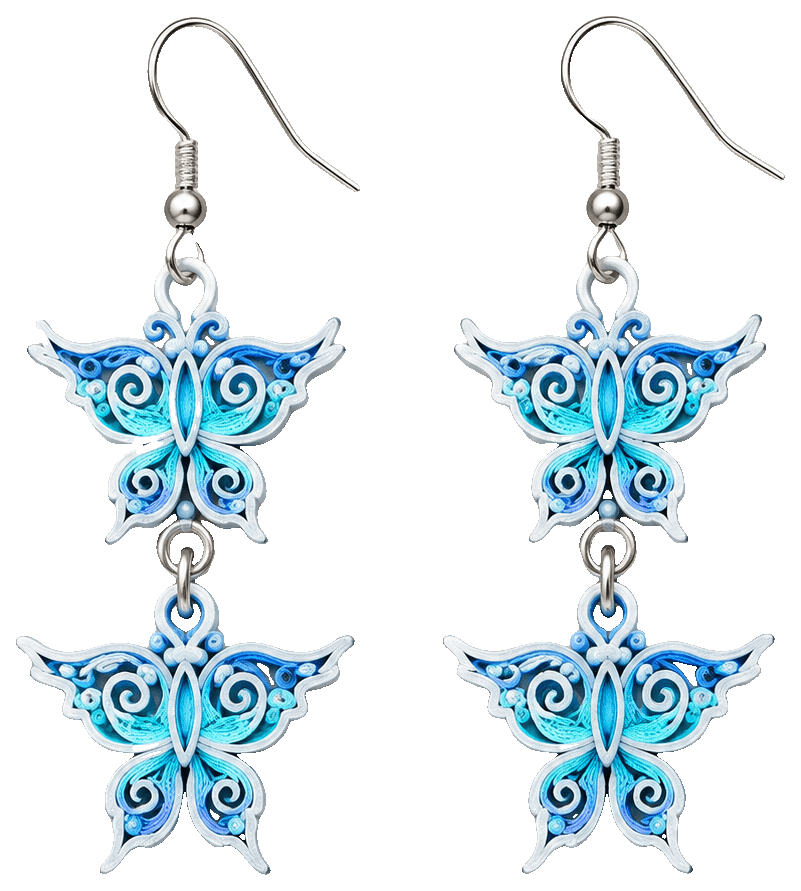 Pendientes mariposa by Xtu3d — 3D-printed earrings