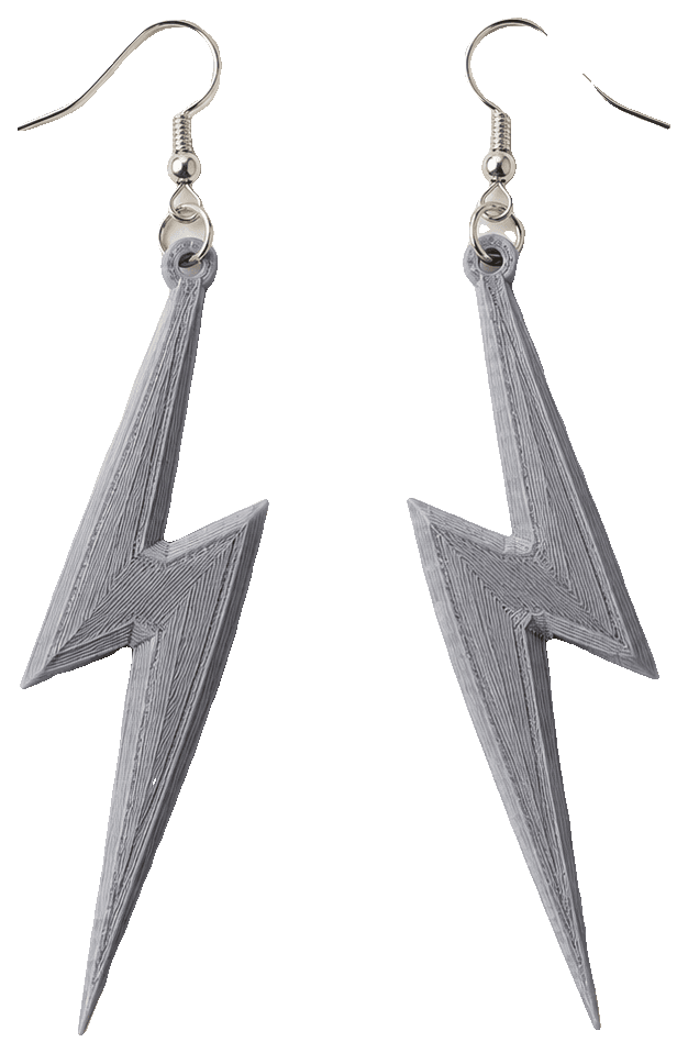 Lightning Bolt Earring by 2D Printing Enthusiast — 3D-printed earrings
