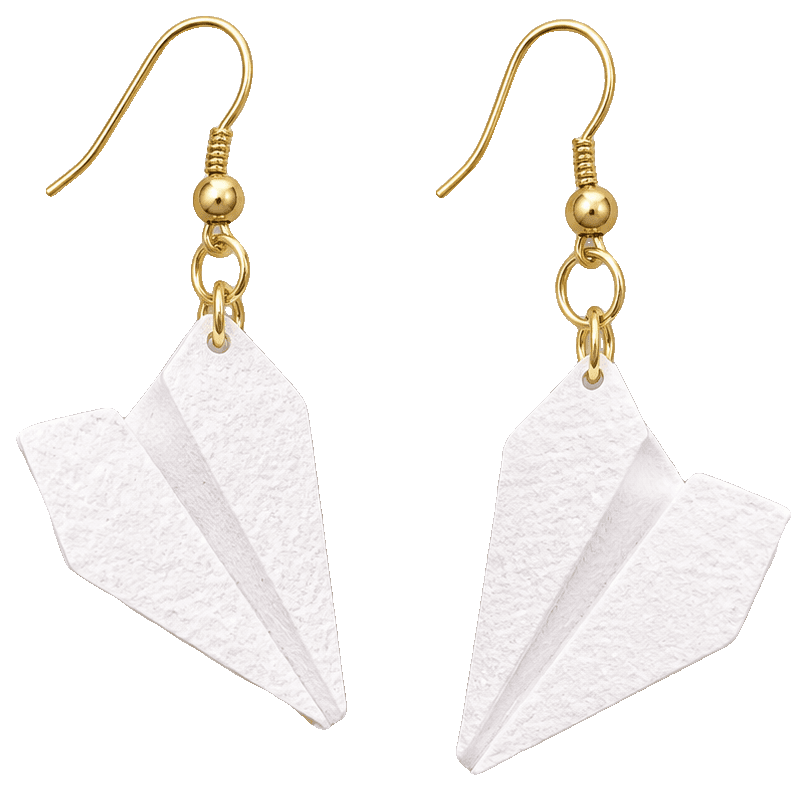 Paper plane - Paper Fold Earrings — 3D-printed earrings