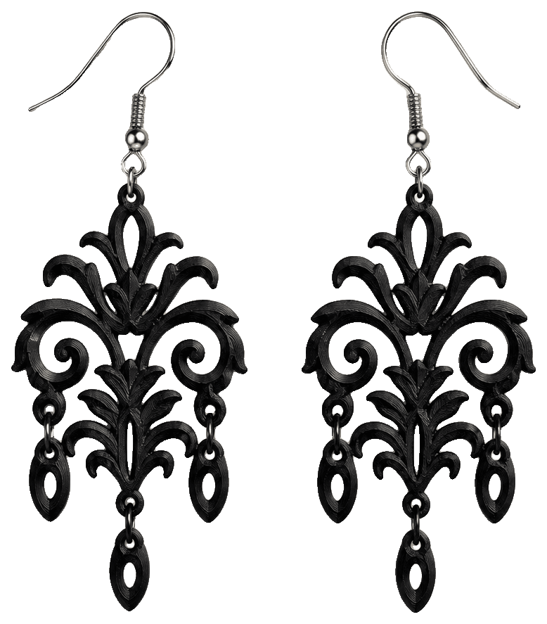 Baroque Lace Earrings – Graceful Statement Jewelry — 3D-printed earrings